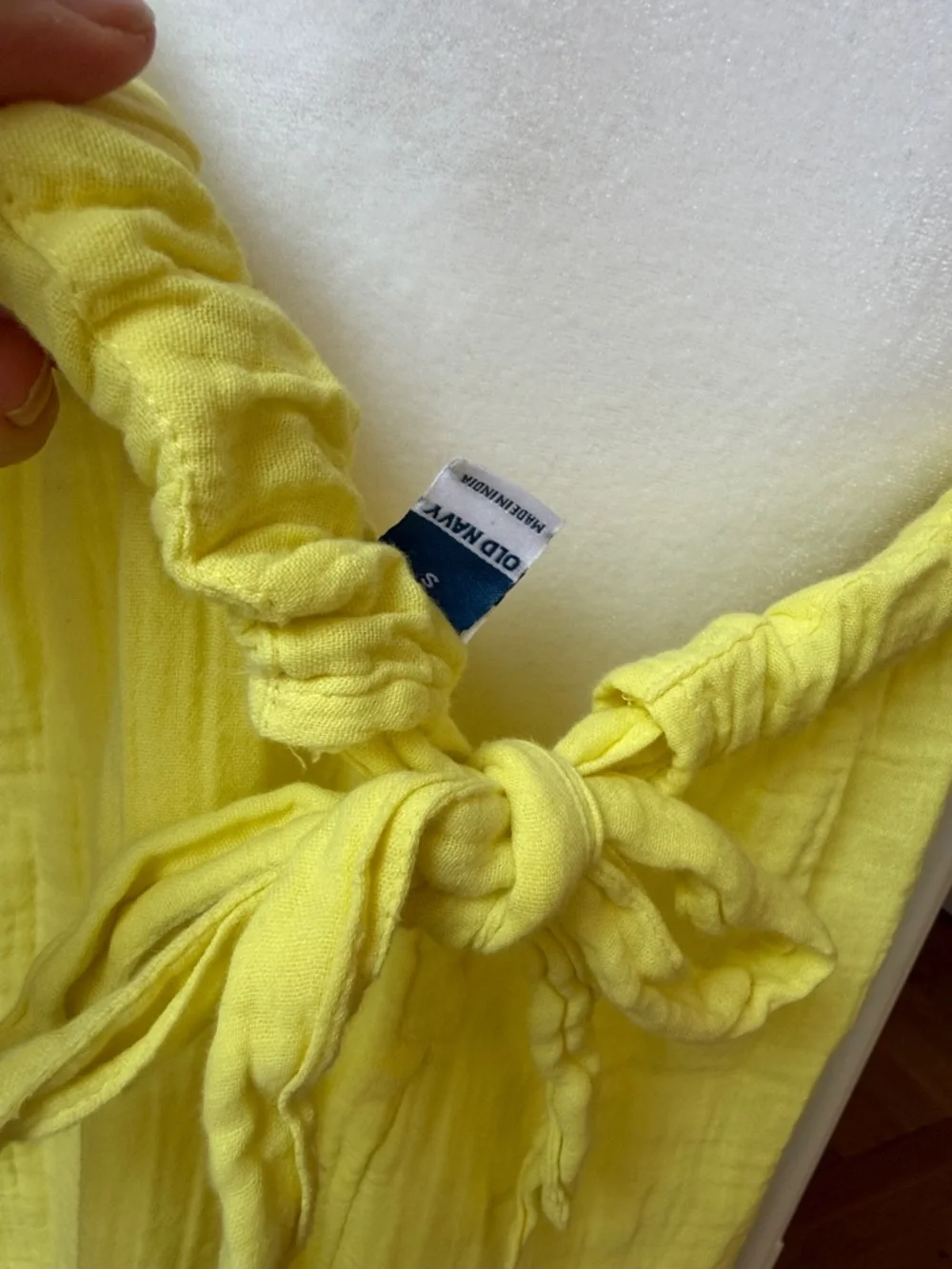 Old Navy Beach Dress Women’s Yellow Lightweight Size Small Back Tie - Picture 7 of 9